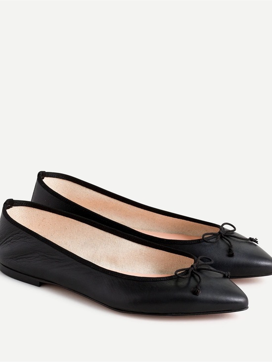 J. Crew Shoes - J.Crew Gemma Leather Ballet Flats Black Pointed Toe NWB Size 8 AQ723